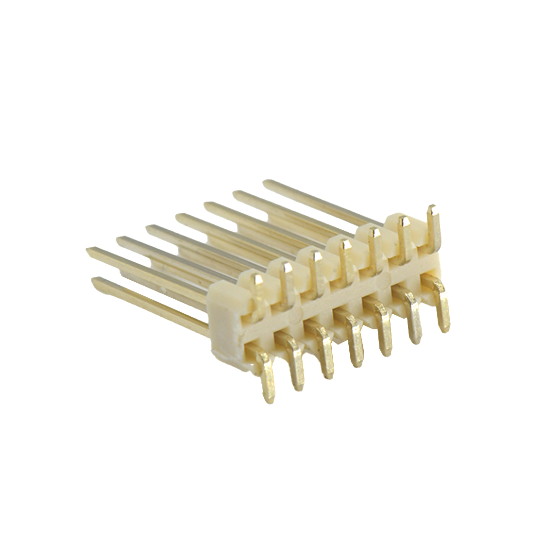 PH1502 排针连接器 Pitch 1.50mm 180° 双排 SMT 单塑排针 PC5.5 2X07Pin 米白色 镀亮锡